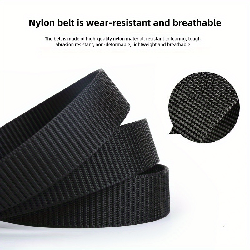 Men's Motorcycle Buckle Belt Woven Polyester Auto Closure